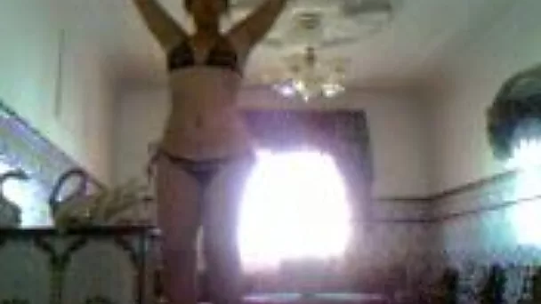 Arabian teen with hot voluptuous body gives erotic dance on webcam
