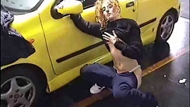 Already ex girlfriend exposes her big ass on the parking lot