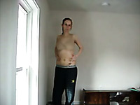 Amateur chunky girlfriend stripteasing on home video