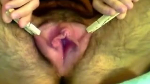 Her swollen pussy looks really nasty and her hairy legs even worse
