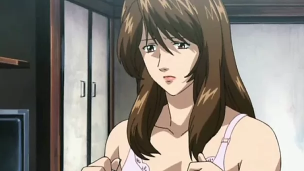 Japanese hentai with muzzle gets tits squeezed and wet pussy fingered