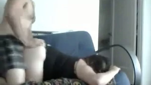 Pounding a chubby neighbor lady on the couch on cam