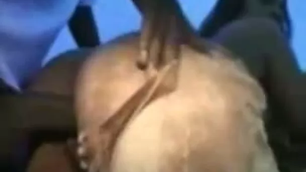 Massive black cock penetrating hot mulatto chick's pussy