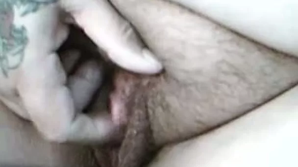 Big clitoris in the dirty hairy pussy filmed closeup