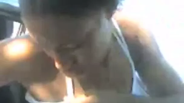 Sexy Caribbean sweetie shows me her brown hairy pussy in my car