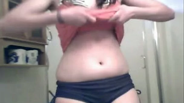 My hot girl gets naked in the bathroom and takes shower