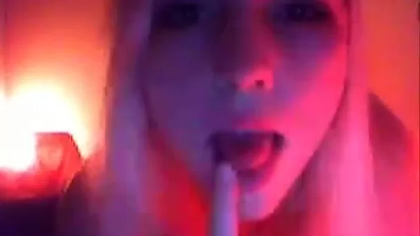 Hot and sexy Danish blonde girl on webcam shows her tits