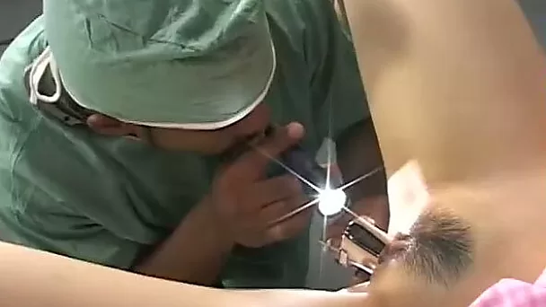 Black horny doctor eats and fingers sweet Asian pussy