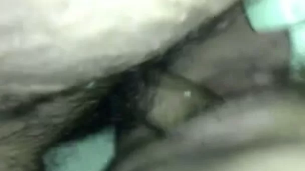 Shagging wet hairy pussy of my chubby GF at night