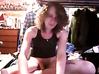 Skinny young curly haired shemale whore on webcam surprising me