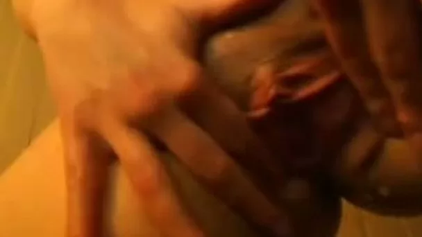 Skinny and pretty babe ripping wet pussy on the couch