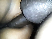 My smooth black dick with shiny black balls penetrates her asshole