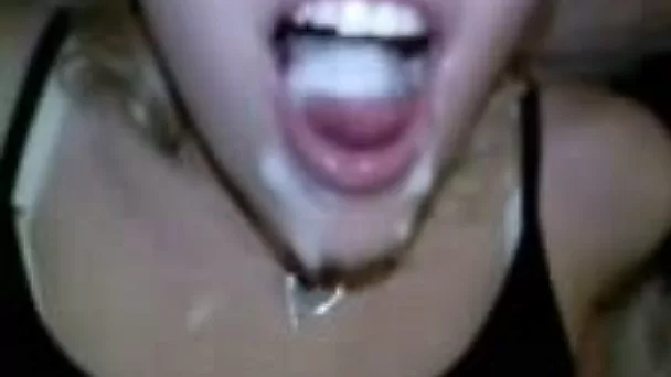 Serbian blonde teen girlfriend got a mouthful of cum