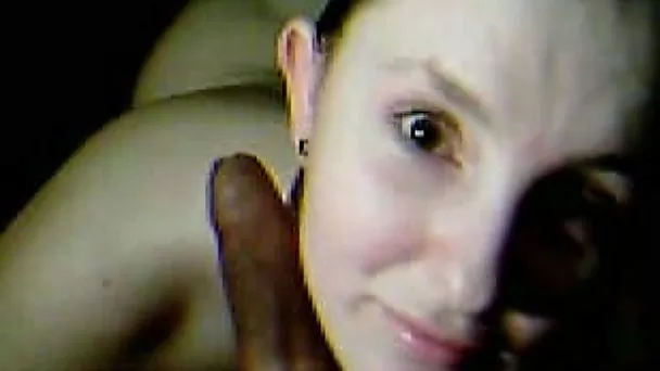 My cute exgirlfriend giving me a blowjob in the dark