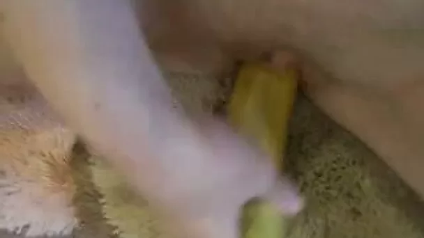 I love to fuck my tight pussy with my banana when I am home alone