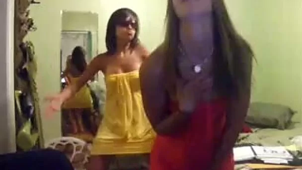 Attractive webcam hotties in sexy dresses put on a good show