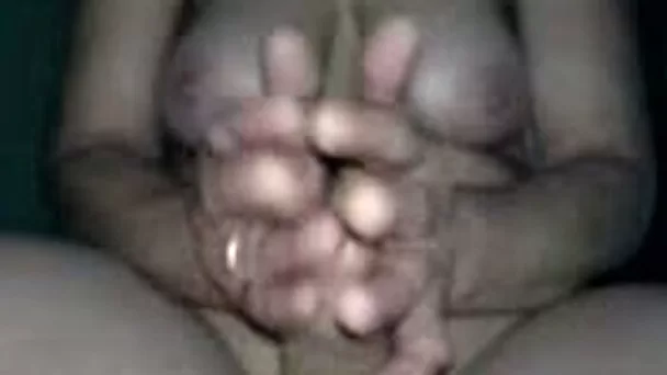 Mature chubby wifey with big tits stroking my dick
