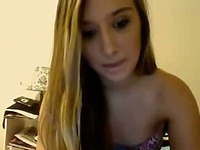 Teen chick looks so hot on webcam as she masturbates