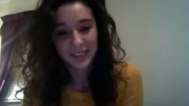 My girlfriend shows her smooth twat and tits on webcam