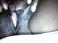 Close up solo action with my black wife fingering her crotch