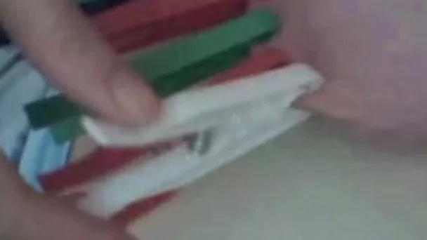 Stunning homemade solo with me attaching clothespegs to my tits