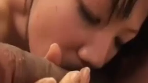 Amateur Asian loose chick takes her friend's large cock in her mouth