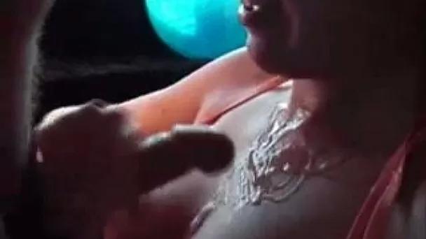 My brunette GF sucks my prick and enjoys having jizz on her tits