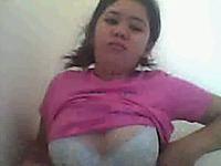 Chubby girl shows her natural tits for the web camera