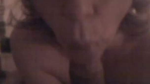 Mature busty woman giving blowjob on POV homemade sex clip