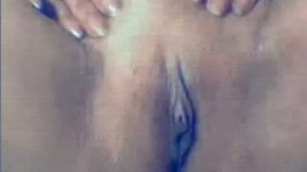 Stroking and fondling my delicious shaved pussy - close up video