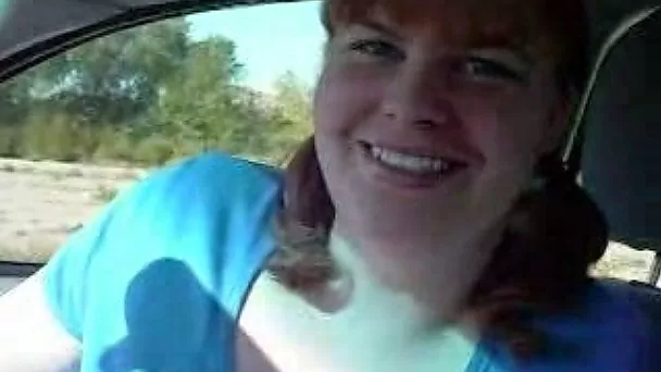 Green eyed white trash fattie gives me some head in car