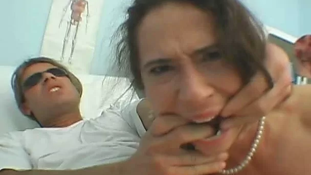Brunette milf gives a rimjob after jumping on a hard cock