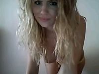 Perfect hot young blonde girl masturbates on webcam