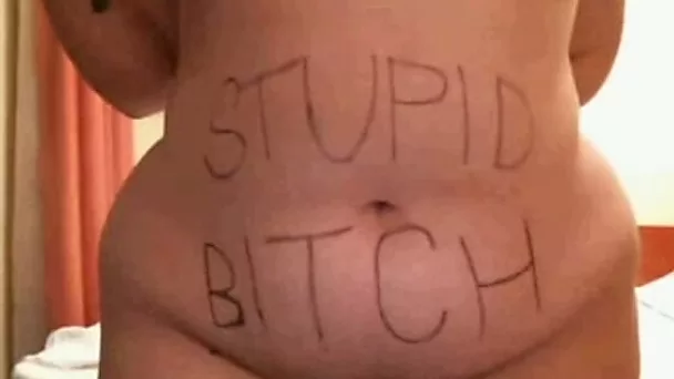 Skype chat with a slutty BBW lady humiliating herself
