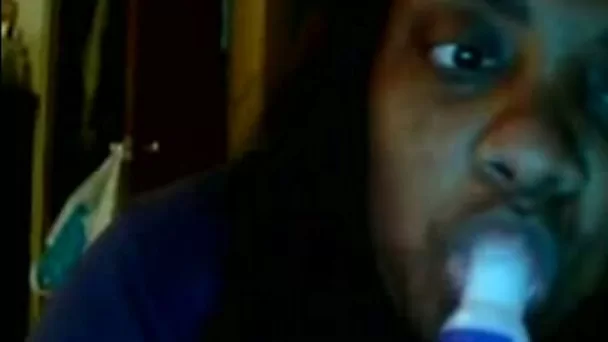 Freaky and gross big tits of an ebony mature lady on webcam