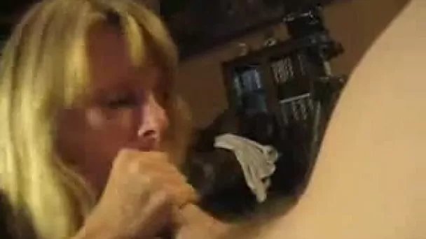 Blonde wife of my mate takes cock fat cock in her mouth