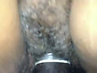 Chubby black lady gets her hairy pussy fucked hard by me