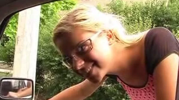 Young man wears sunglasses and pounds his blonde fuck friend