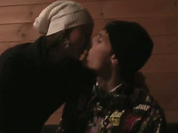 Homemade clip with a couple of teens making out in a cottage