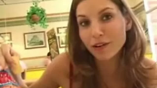 Attractive babe flaunts her big tits and pretty pussy