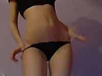 Beautiful petite white ass in black panties on webcam