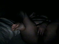 Curvaceous girlfriend masturbating in the dark in bed