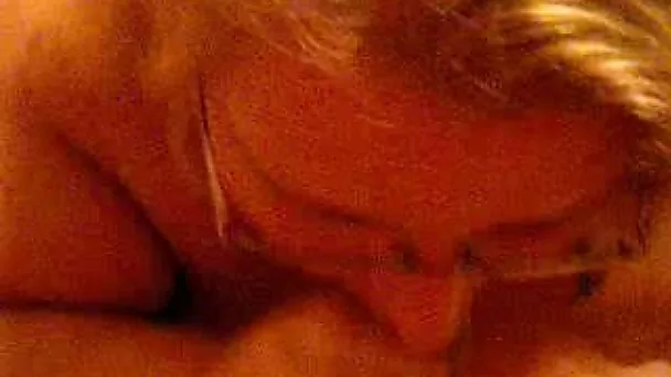 Mature blonde neighbor munching on my cock like a hungry whore