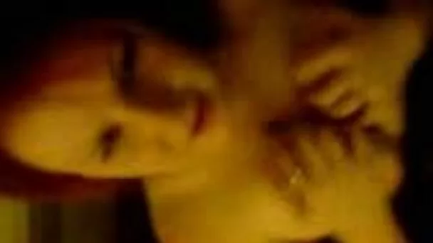 Skanky tattooed redhead coed babe gives me great blowjob