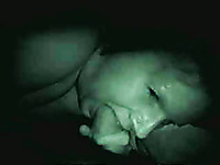Sleepy wife of my friend gives me head on night vision camera