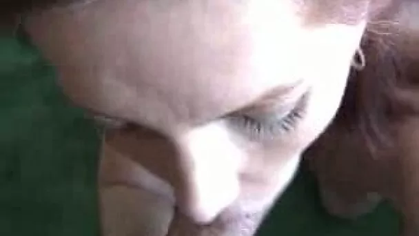 Charming redhead MILF whore gives me a head and takes facial