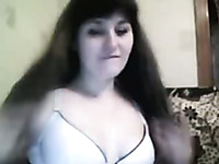 Just a brunette girlfriend shows her pussy on webcam