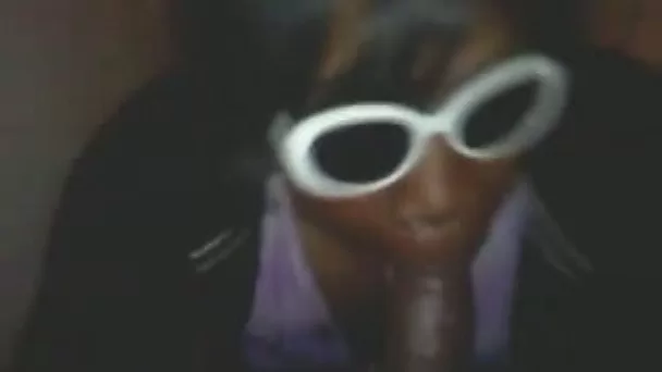 Chocolate GF sucks my big black cock with great pleasure