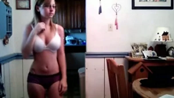 Teen slut strips in her room by showing her sexy titties as she is all alone