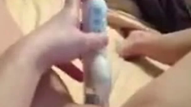 Sticking myself with my new sex toy to pleasure myself